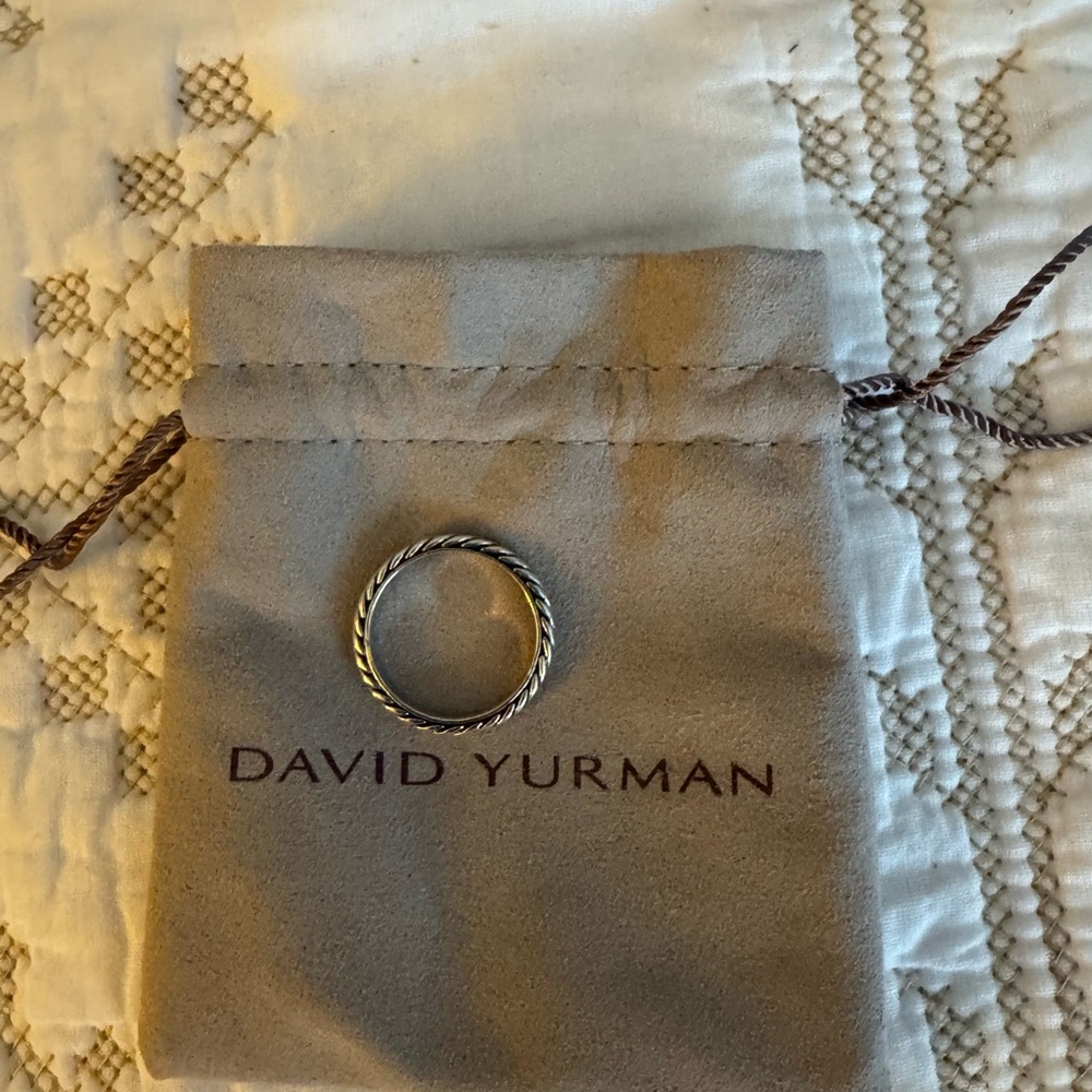 David Yurman Silver Cable Twisted Band Ring size 10